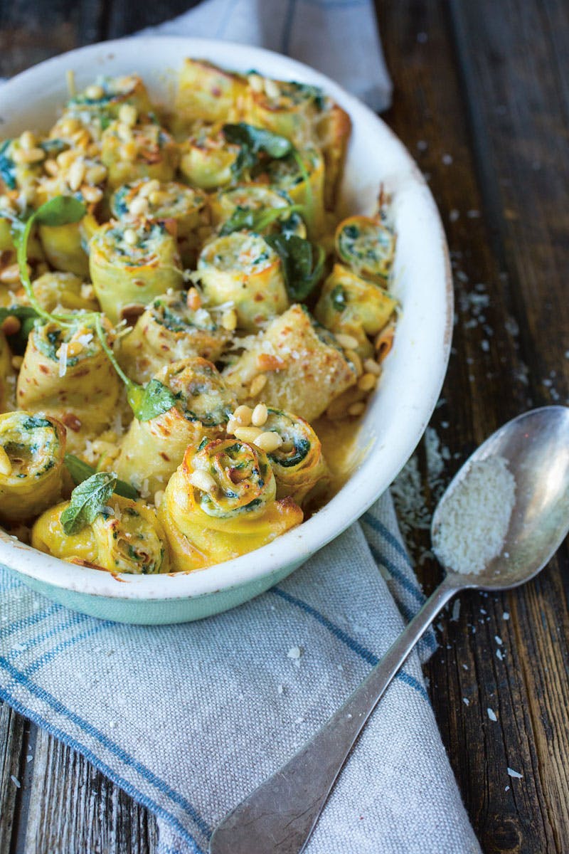 Mandag: «Cannelloni» med spinat og ricotta